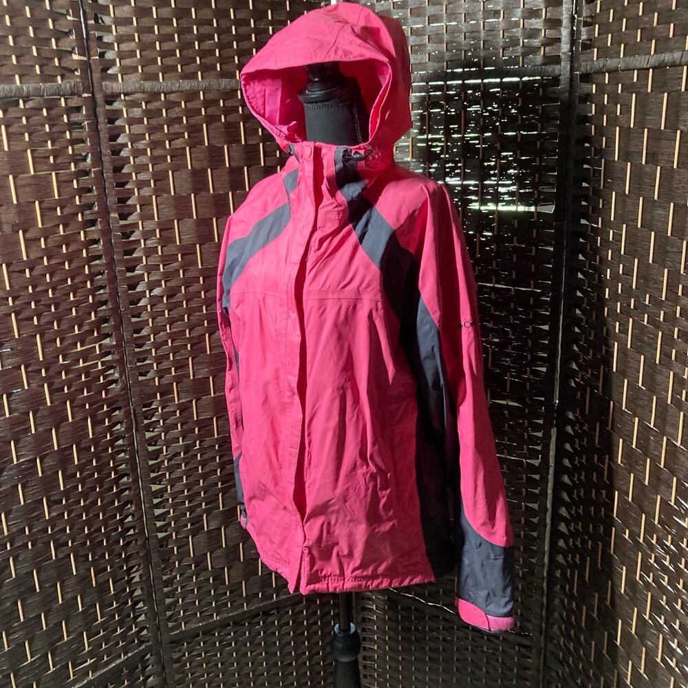 Columbia Windbreaker Light Weight Pink Gray Jacket XL. Pre-Owned